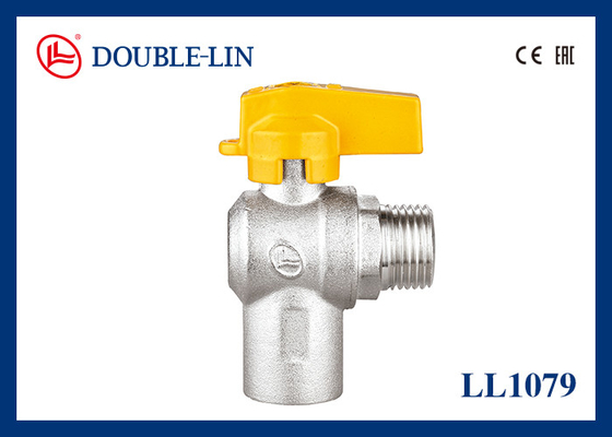 วาล์วแก๊สทองเหลืองพร้อมด้ามจับอะลูมิเนียม ตัวเมีย x ตัวผู้ F1/2"x M1/2"