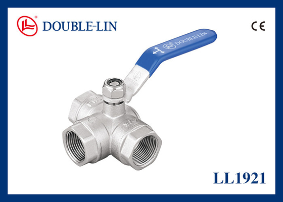 1.5 T Type Brass Three Way Ball Valve With Thread ISO228 เท่ากับ DIN 259 และ BS2779 การใช้งานของวัตถุประกอบการ