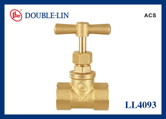 T Handle หญิง X หญิง 1 นิ้ว วาล์วประตูทองแดง