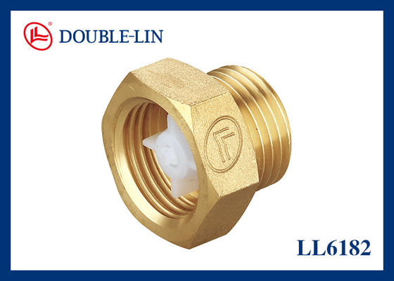 1/2 " ถึง 3/4 " ตัวเมีย x ตัวผู้ ทองเหลืองตรง พร้อมเช็ควาล์ว