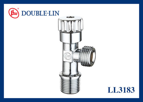 ข้อต่อมุมทองเหลืองขัดเงา ISO228 ขนาด 1/2" x 1/2"