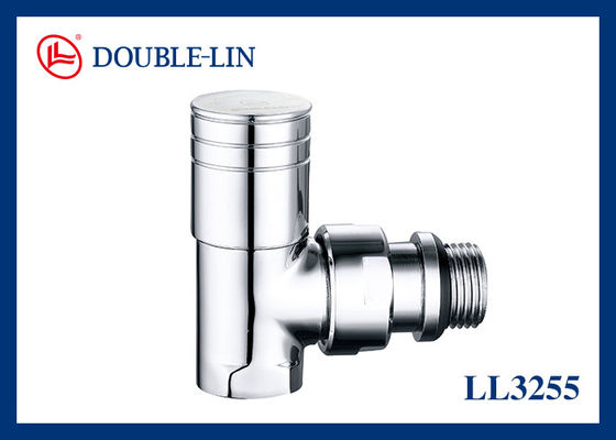 วาล์วเรเดียเตอร์โลหะทองเหลืองเคลือบครอม 1/2" × 1/2"