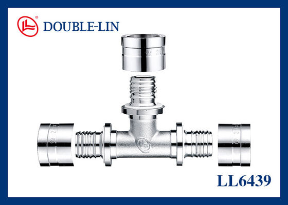 ISO228 Thread 16×16×16mm ทองแดง Pex Pipe T Fitting