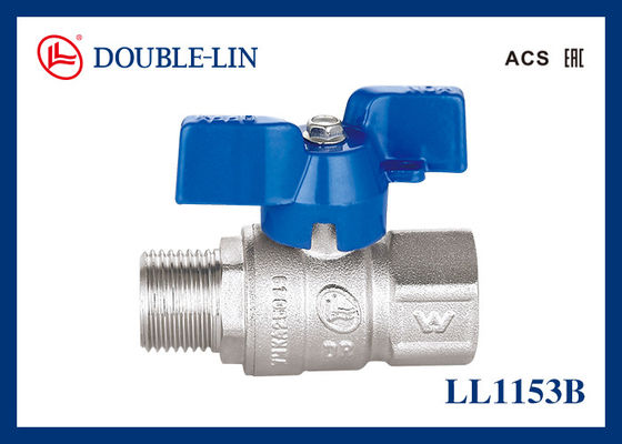 วาล์วบอลทองเหลือง DZR 1/2" ถึง 1" ตัวเมีย x ตัวเมีย 25 บาร์ เกลียวยาว พร้อมด้ามจับ T