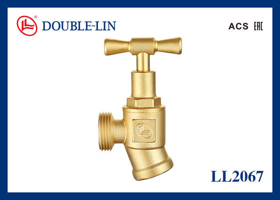 ก๊อกน้ำหยุดวาล์วทองเหลืองขนาด 16 บาร์ F1/2" X M3/4" พร้อมด้ามจับ