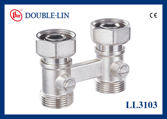 วาล์วหม้อน้ำทองเหลืองแบบตรงสองท่อ เกลียว ISO228 F3/4'' X M3/4"