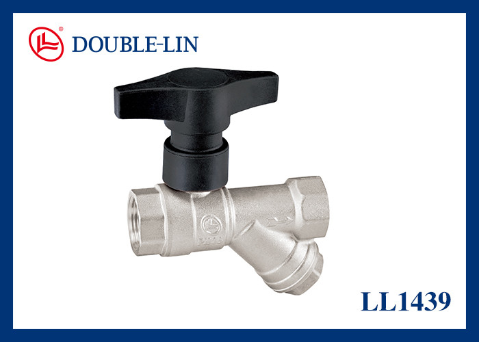 PTFE Seat High Handle Filter 1 1 2 วาล์วลูกเหลืองสําหรับการทํางานที่เรียบร้อย