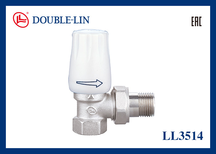 ขนาดของวาล์วเรเดียเตอร์มุม 1/2 " 3/4" ISO228 Thread 32 °F ถึง 248 °F อุณหภูมิการทํางาน